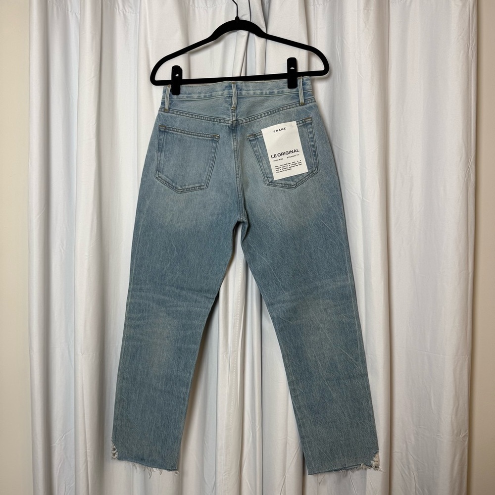 FRAME Le Original Jeans High Rise Crop Distressed Raw Hem NWT 27 - Picture 3 of 10